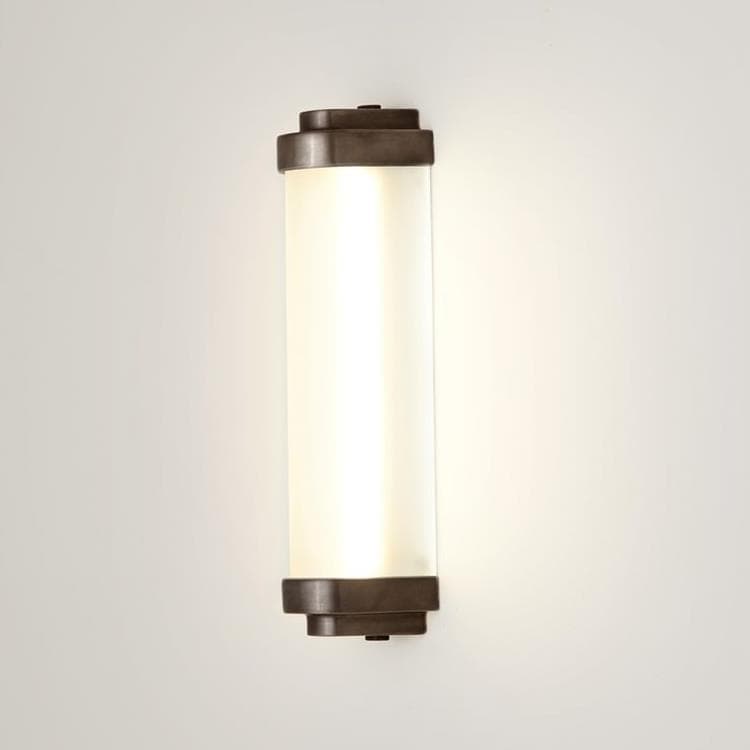 Metalowa i szklana lampa ścienna LED H27cm CABIN Postarzany mosiadz