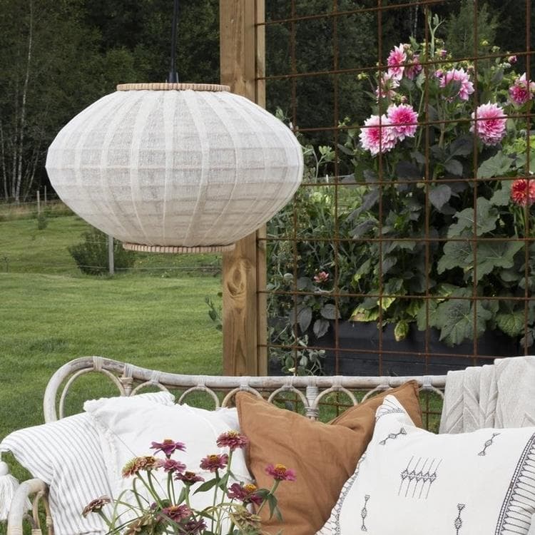 Lampa wisząca zewnętrzna Linen/Rattan Ø43cm BORNEO naturalny