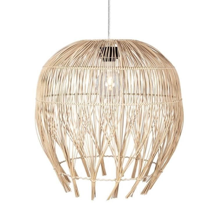 Rattanowa zewnętrzna lampa wisząca Ø50cm MONTEGO naturalny