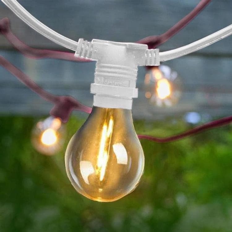 Solarna i ładowalna zewnętrzna lampa sznurkowa 10 LED ALLEGRA Bialy