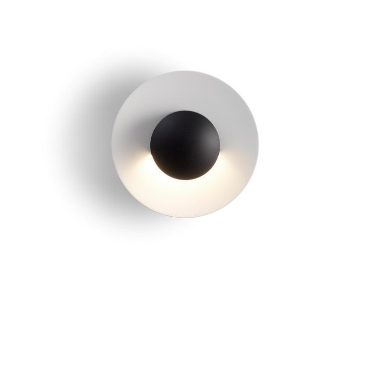Ściemniana zewnętrzna lampa ścienna LED Ø20cm GINGER czarny i bialy