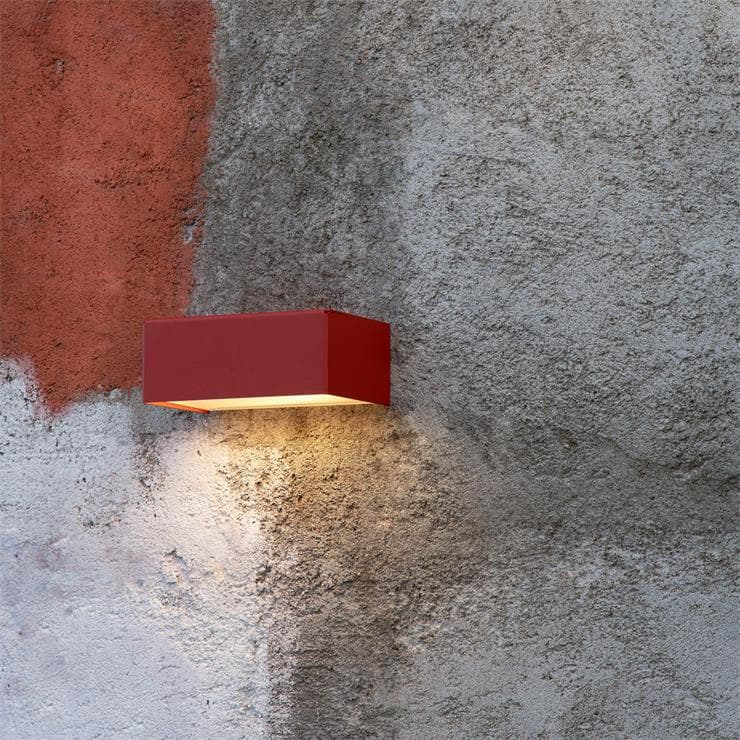 Zewnętrzna aluminiowa lampa ścienna LED H10cm HOGAR rouge pomidorowy