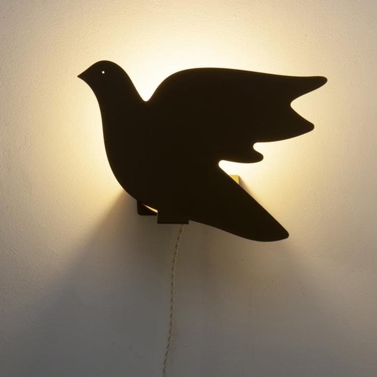 Lampa ścienna / MetalowaLampa stołowa w kształcie gołębia z gniazdem H32cm PALOMA Zloty
