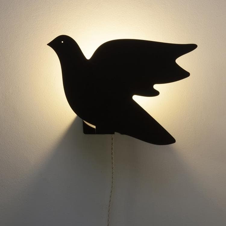 Lampa ścienna / MetalowaLampa stołowa w kształcie gołębia z gniazdem H32cm PALOMA Czarny