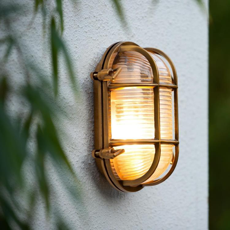 Zewnętrzna lampa ścienna H20cm DUDLEY Mosiadz