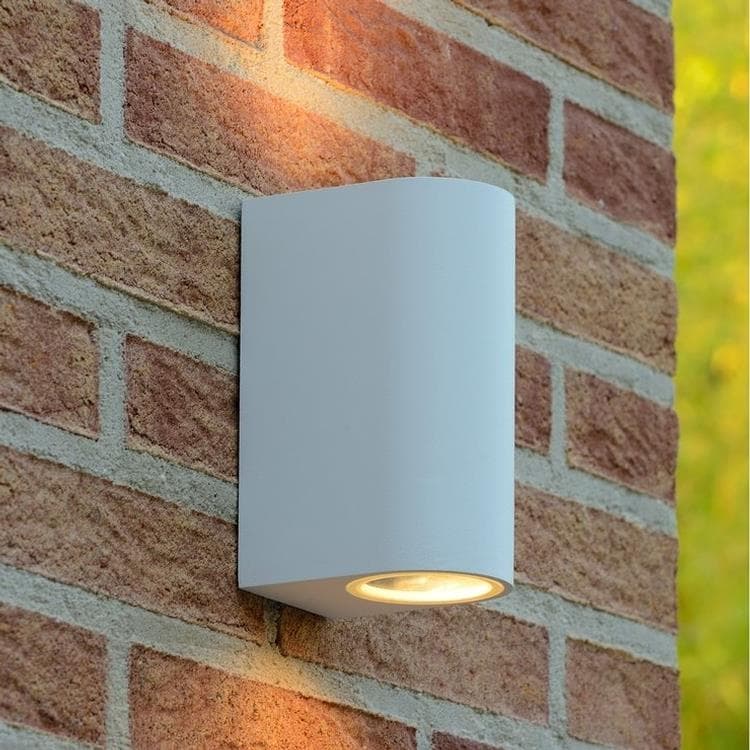 Outdoor wall lamp 2 lights round H16cm ZARO Bialy