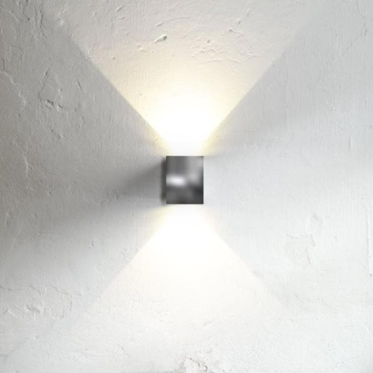 Zewnętrzna lampa ścienna LED 2 światła Metal H10.6cm CANTO KUBI 2 stal sczotkowana