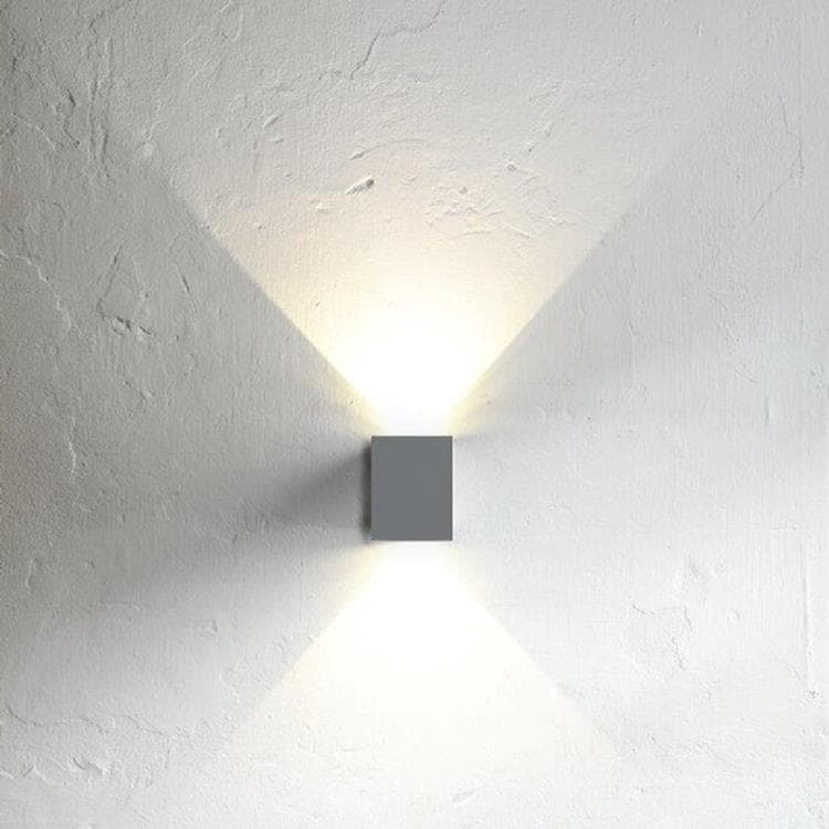 Zewnętrzna lampa ścienna LED 2 światła Metal H10.6cm CANTO KUBI 2 szary mat