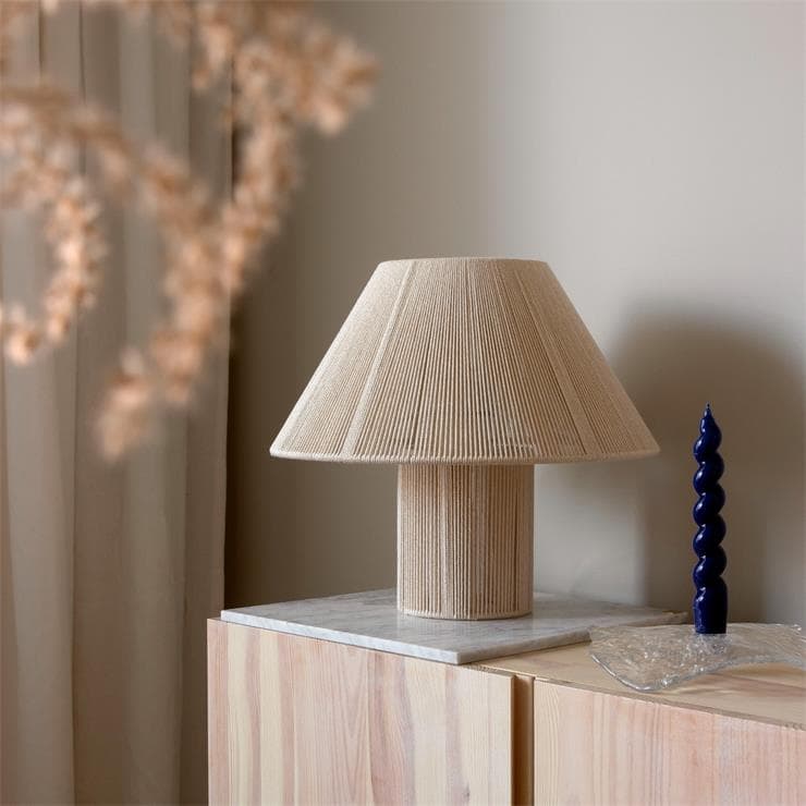 Tekstylna lampa stołowa L35cm ANNA naturalny