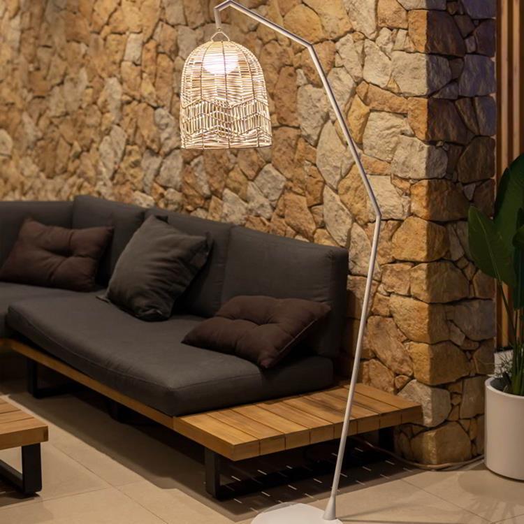 Bezprzewodowa zewnętrzna lampa podłogowa lub ścienna Ładowalna żarówka H163cm SANTORINI Bialy