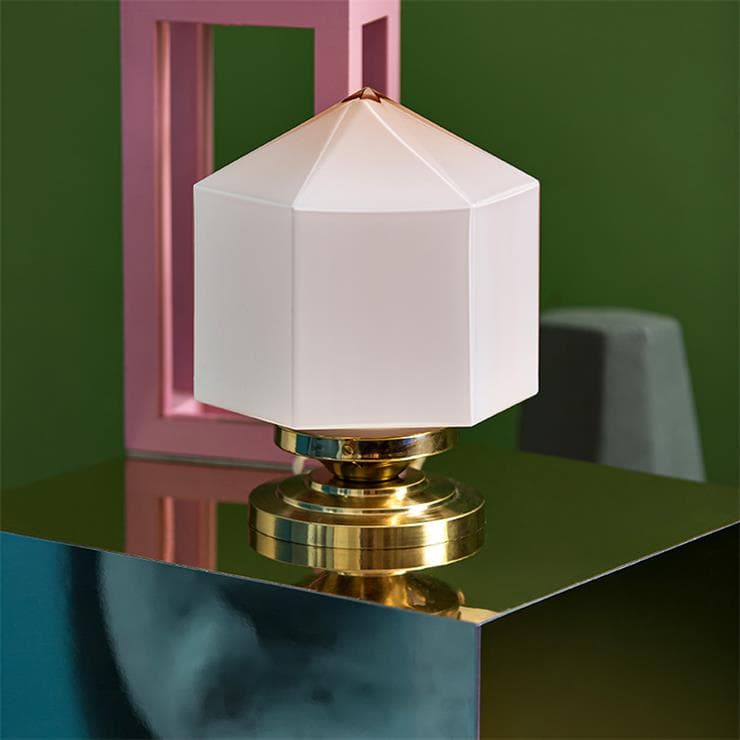 Lampa stołowa szkło/mosiądz Wys.26cm ETERNELLE Rózowy jasny