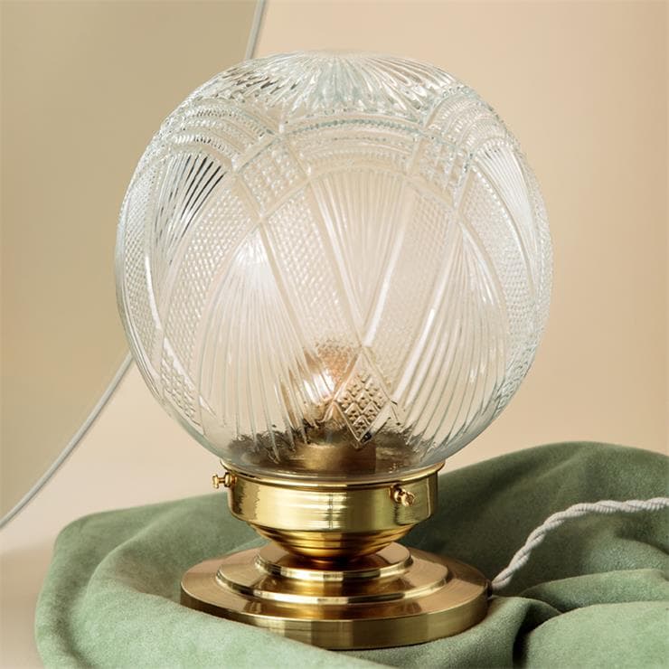 Lampa stołowa szkło/mosiądz Ø16cm PRECIEUSE Przezroczysty