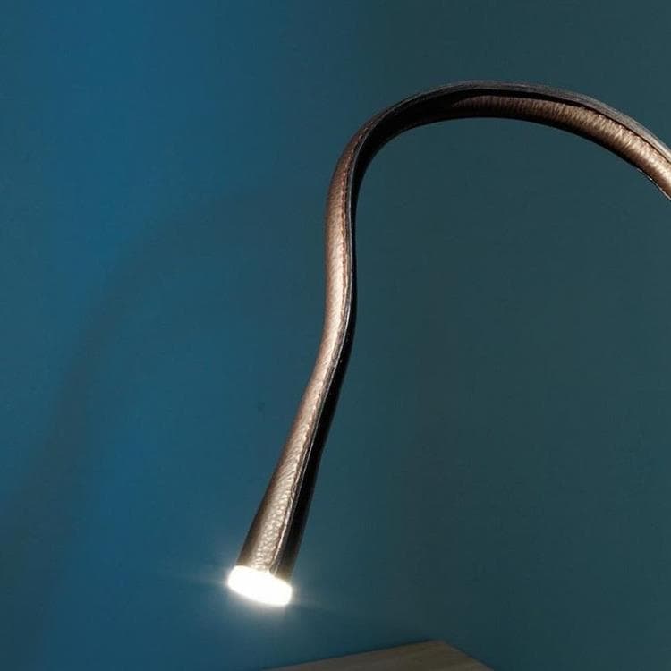 Skórzana/brązowa elastyczna lampa ścienna/do czytania z włącznikiem L60cm FLEXILED czekoladowy