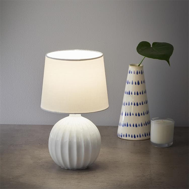 Ceramiczna lampa stołowa H26.5cm MELANIE Bialy