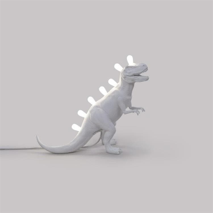 Lampa Dinosaur USB H33.5cm T-REX Bialy