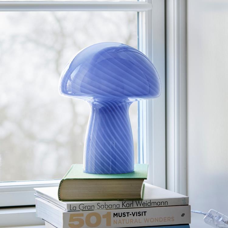 Lampa stołowa Glass H23cm MUSHROOM S Niebieski