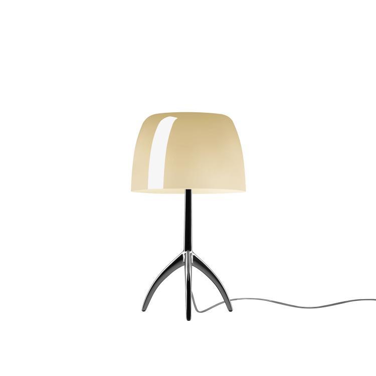 Lampa stołowa Metal & Glass ze ściemniaczem H34.5cm PICCOLA LIGHT kosc sloniowa i chrom