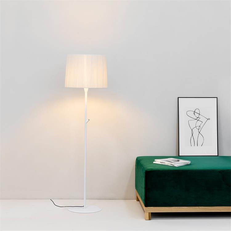 Lampa podłogowa Metal / Textile H 154cm SAMBA bialy i bezowy
