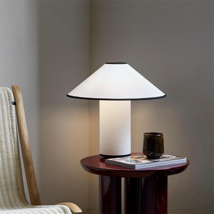 Linen lampa stołowa H30cm COLETTE czarny i bialy