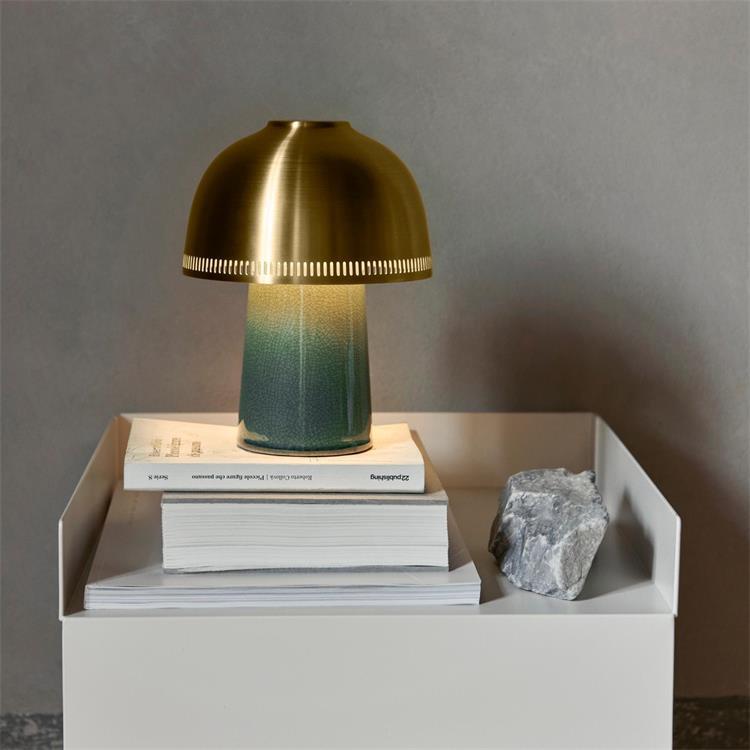 Bezprzewodowa lampa stołowa Metal H16cm RAKU turkusowy