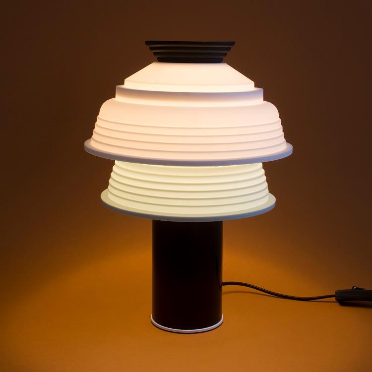 Silikonowa lampa stołowa H35.5cm TL4 czarny bialy