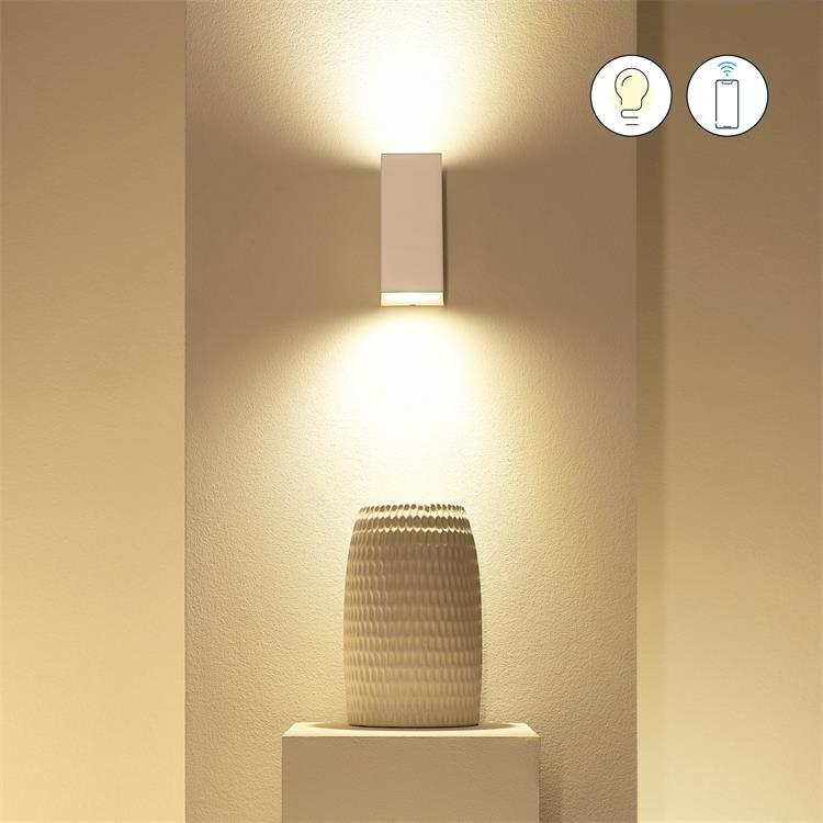 Podłączona lampa ścienna zmienia kolor H15cm LAMPA ŚCIENNA Bialy