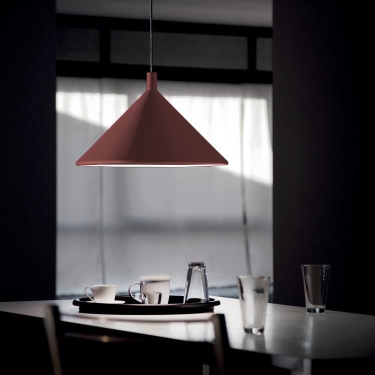 Lampa wisząca LED Ø30cm CONO czerwony pourpe