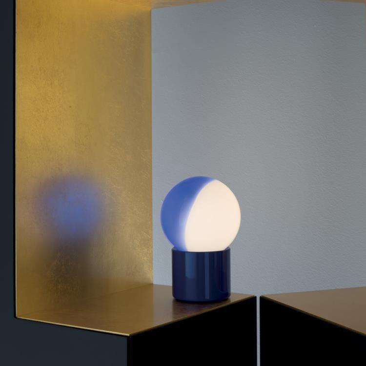 LED lampa stołowa metal/szkło H23cm PULCE Niebieski