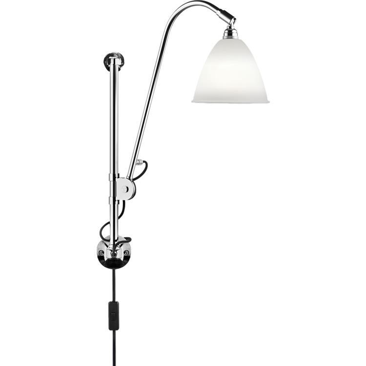 lampa ścienna H54-87cm BL5 Bialy i Chrom