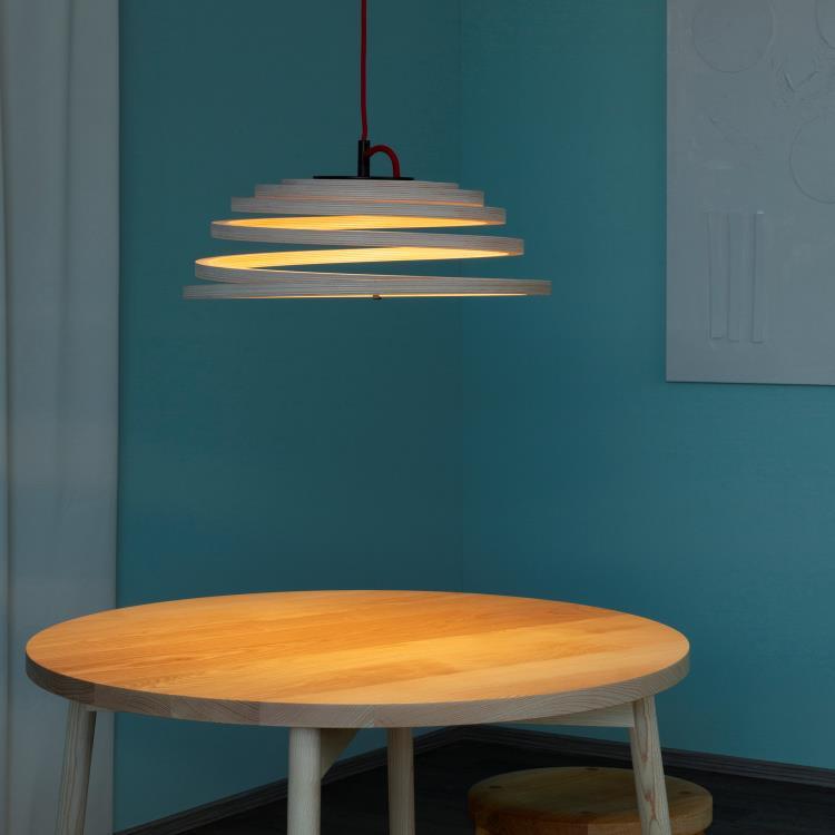 Naturalna brzozowa lampa wisząca LED Ø50cm ASPIRO 800 