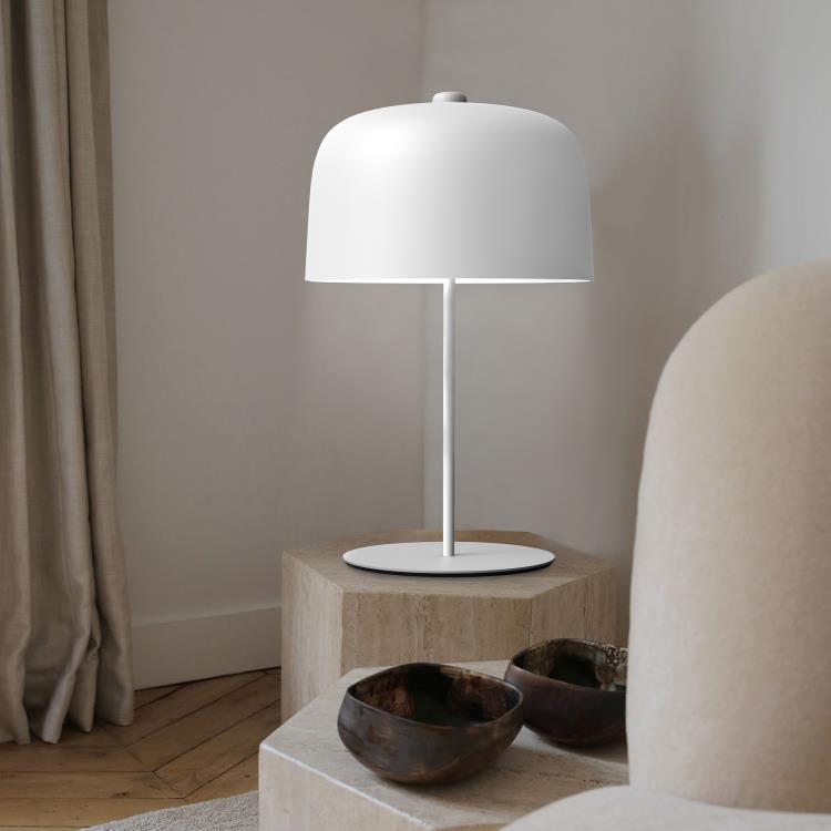 Lampa stołowa aluminium i bioplastik LED H66cm ZILE Bialy