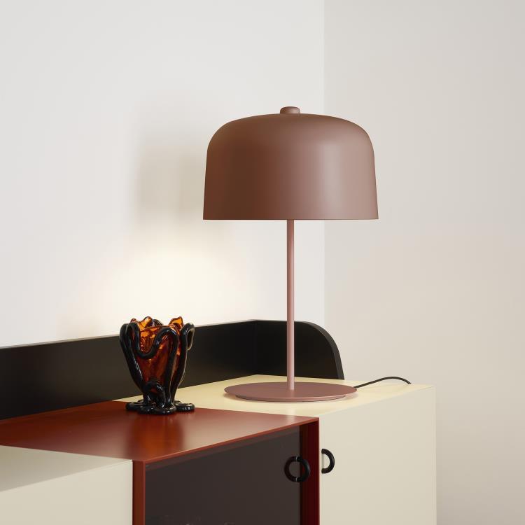 Lampa stołowa aluminium i bioplastik LED H66cm ZILE rouge brukowy