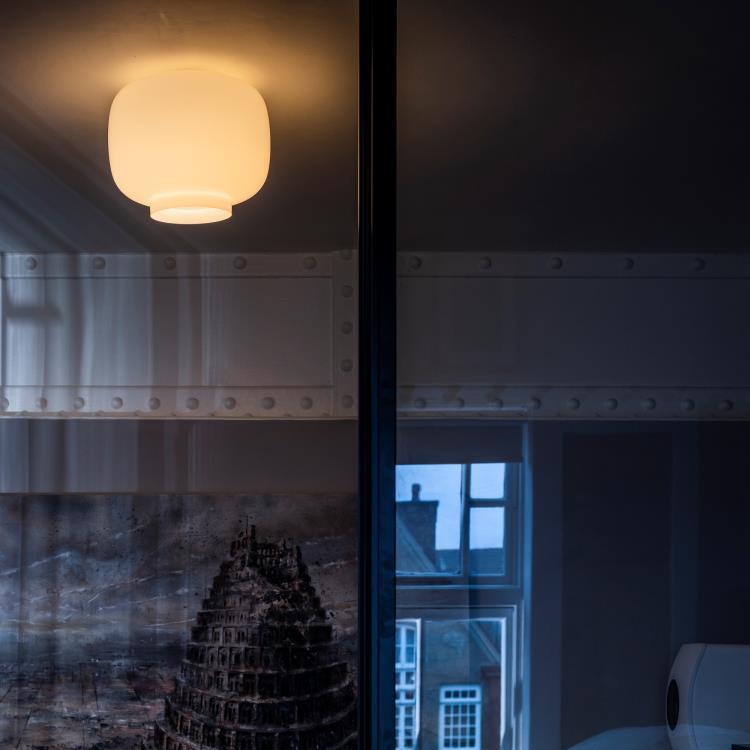 lampa sufitowa LED z dmuchanego szkła ściemniana Ø40cm CHOUCHIN 3 Bialy