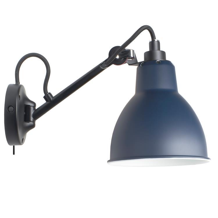 Lampa ścienna z przełącznikiem L30cm LAMPE GRAS N°104 czarny i niebieski