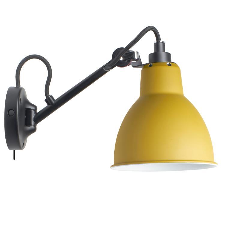 Lampa ścienna z przełącznikiem L30cm LAMPE GRAS N°104 czarny i zólty