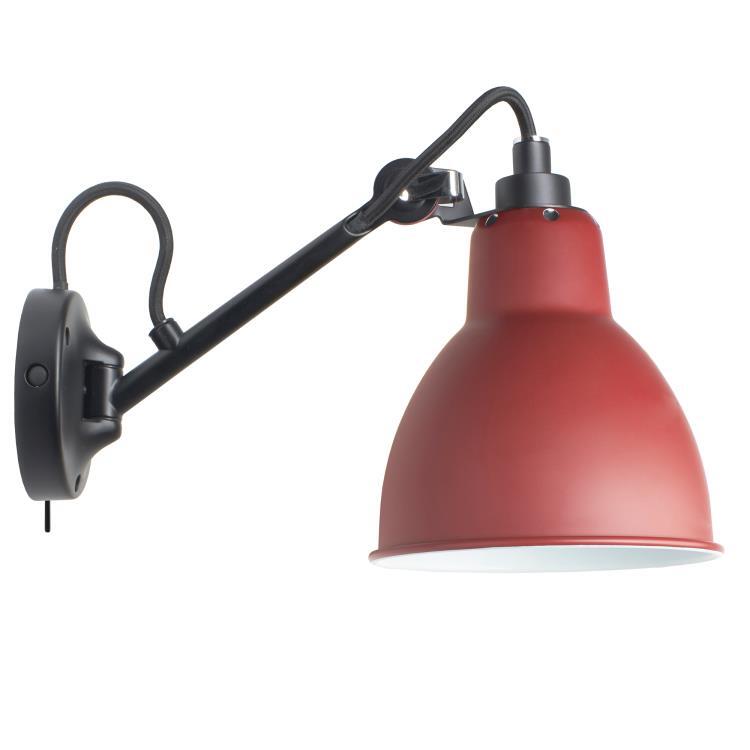 Lampa ścienna z przełącznikiem L30cm LAMPE GRAS N°104 Czarny i rouge