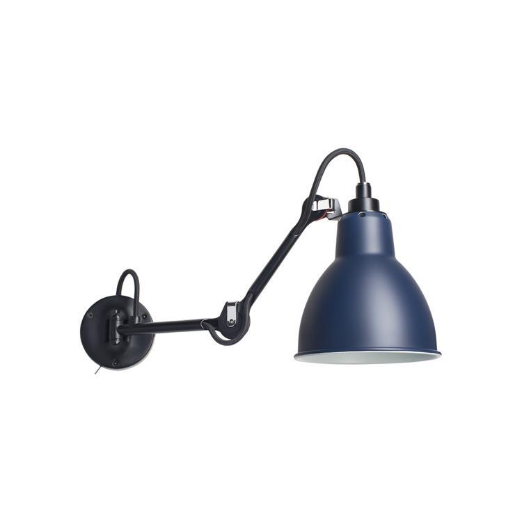 Lampa ścienna z wyłącznikiem L22cm LAMPE GRAS N°204 czarny i niebieski