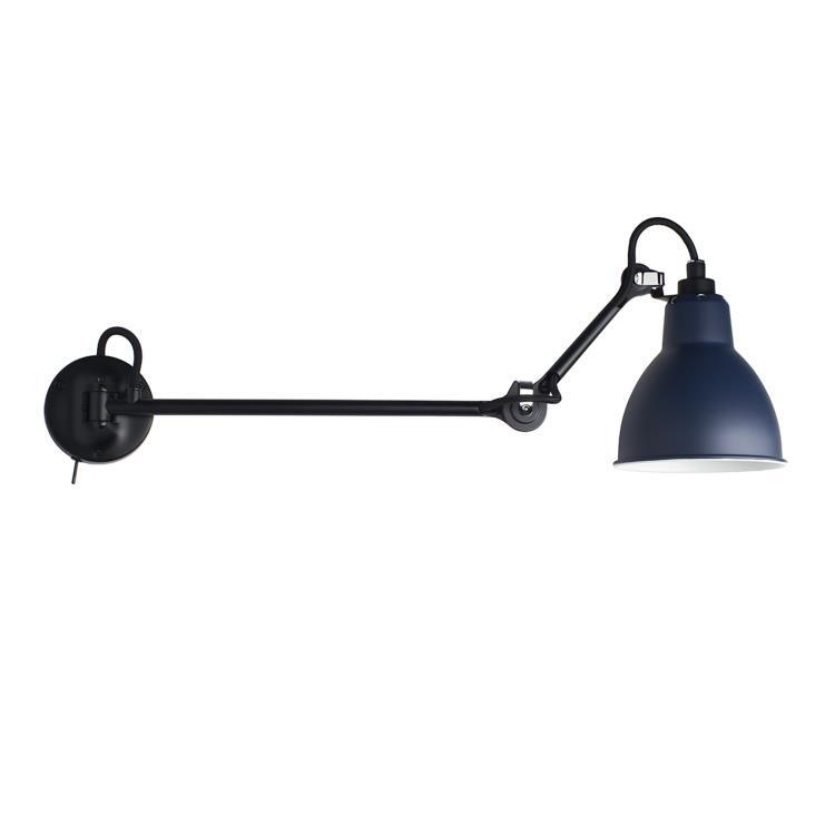 Lampa ścienna z wyłącznikiem L37cm LAMPE GRAS N°404 czarny i niebieski