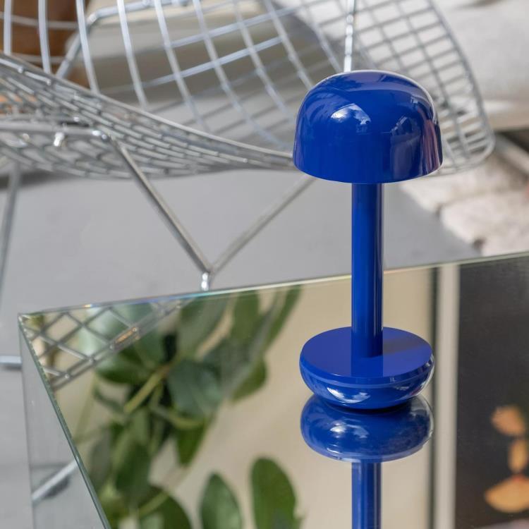Bezprzewodowa zewnętrzna lampa stołowa LED H21.2cm TWO Kobaltowy niebieski