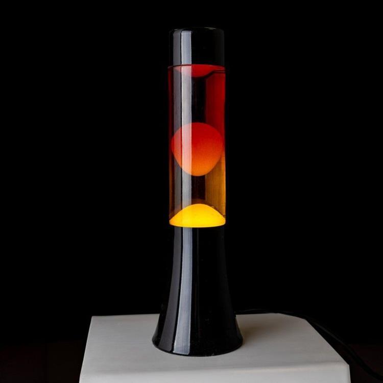 Lampa Lava metal/szkło, wys. 33 cm LAVA MINI rouge / żółty