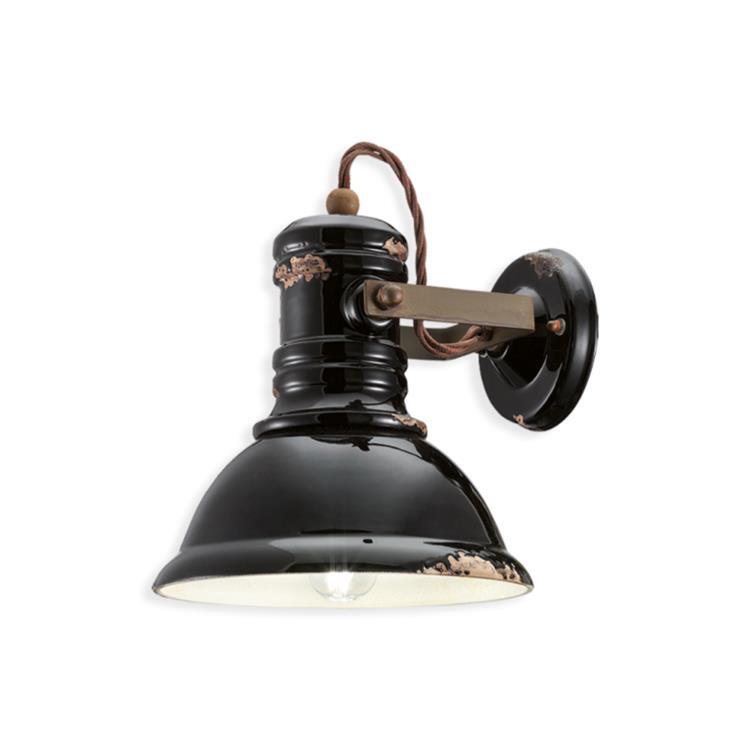 Metalowa lampa ścienna H24cm C1693 Czarny