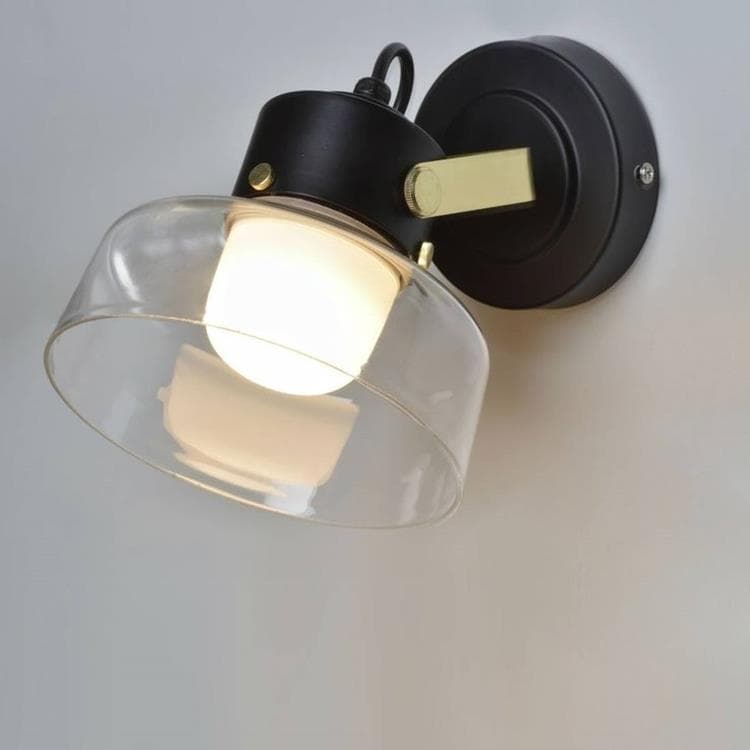 Lampa ścienna łazienkowa Metal & Glass Ø21cm MAKO Czarny
