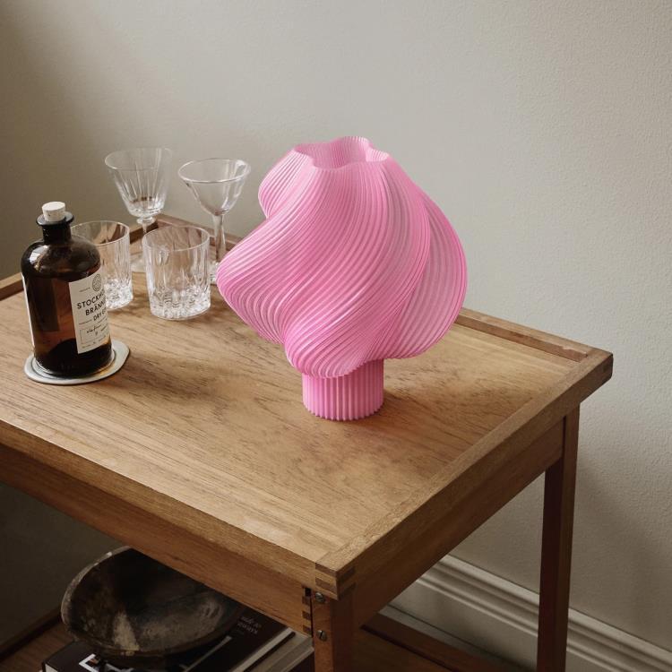 Plastikowa lampa stołowa z recyklingu H26cm SOFT SERVE REGULAR Sorbet różany