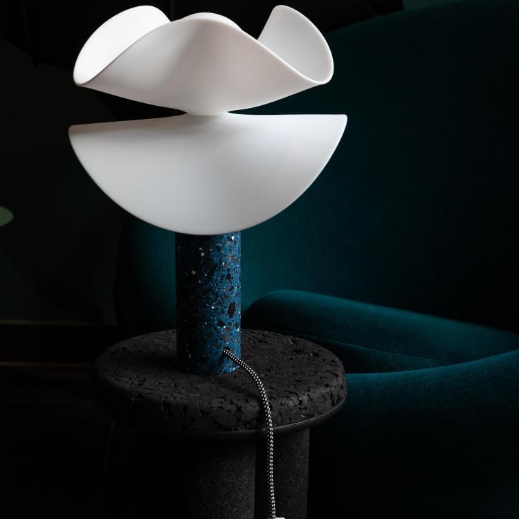 Lampa stołowa jesmonit / pleksiglas H45cm SWAP-IT Niebieski węgiel