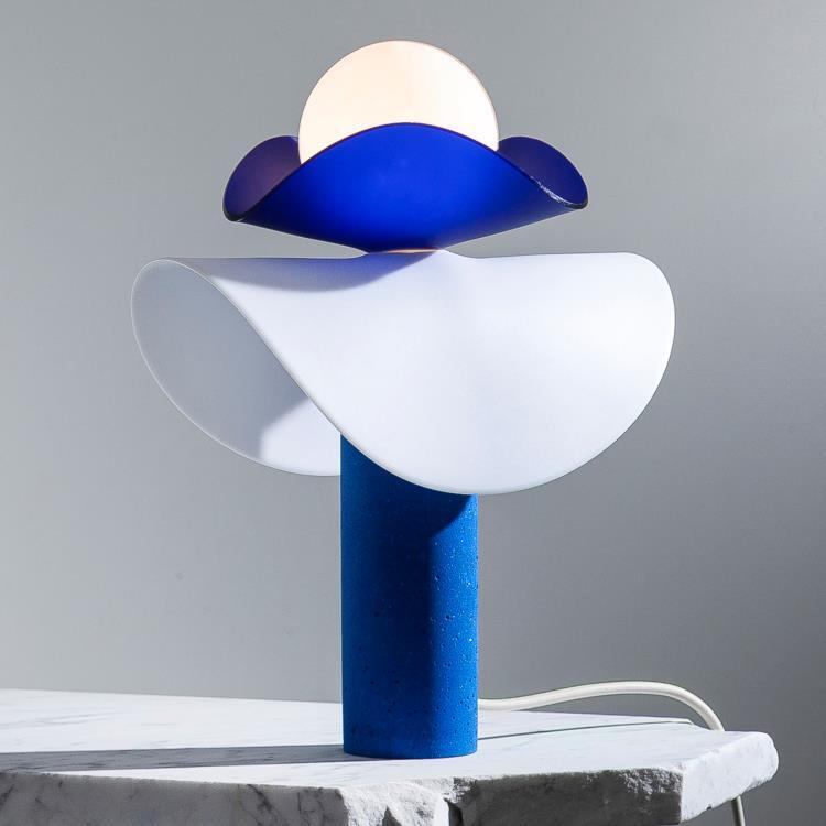 Lampa stołowa jesmonit / pleksiglas H45cm SWAP-IT Niebieski marmur