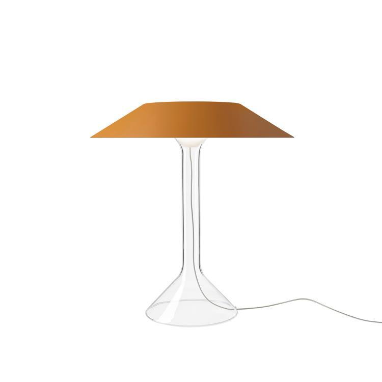 Metalowa lampa stołowa LED Ø44cm CHAPEAUX M ochra