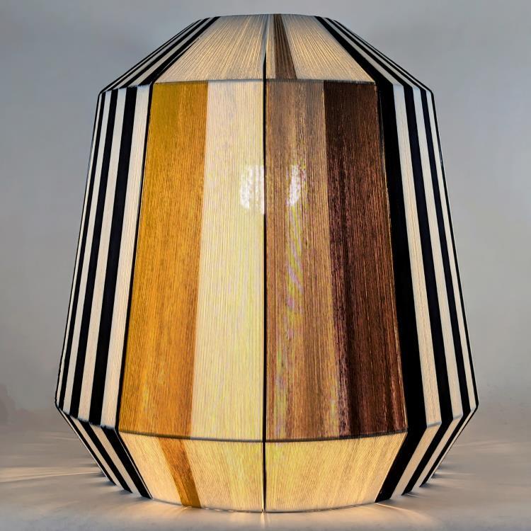 Lampa wisząca z plecionego drutu o wysokości 54cm LA GRANDE EPICURIENNE Szafran / Cynamon