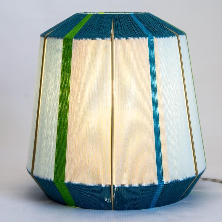 Lampa stołowa z plecionej nici H27cm L'EPICURIENNE niebieski / zielony