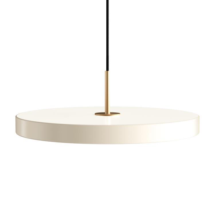 Metalowa/akrylowa lampa wisząca LED Ø43 cm ze ściemnianym złotym blatem ASTERIA PLUS MEDIUM bialy perlowy