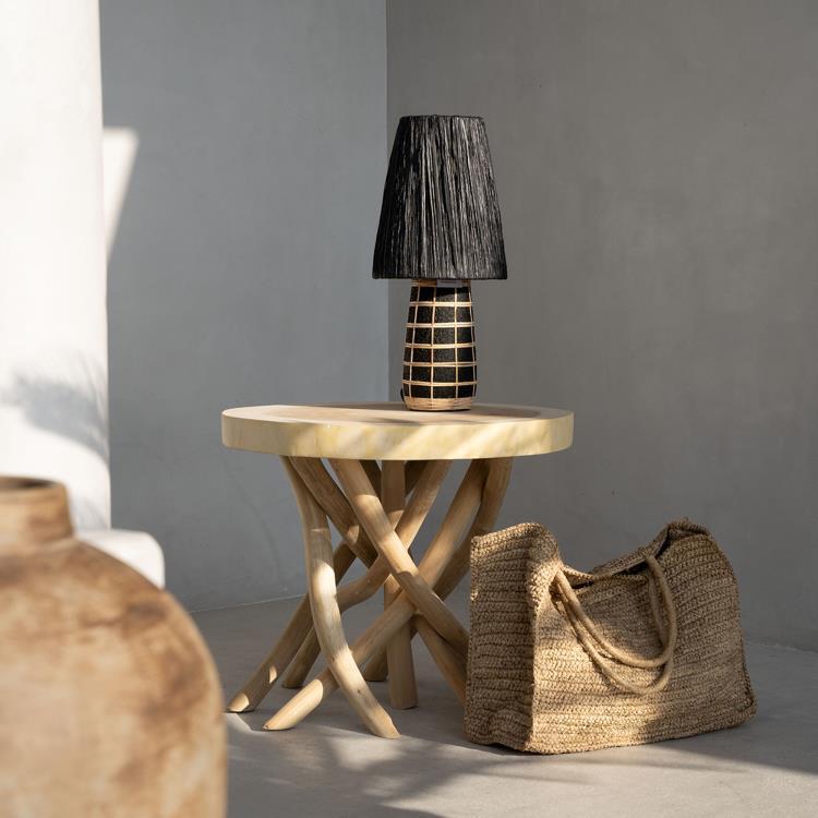 Lampa stołowa Terakotowo-korzenna H56cm THE NAXOS Czarny / Naturalny